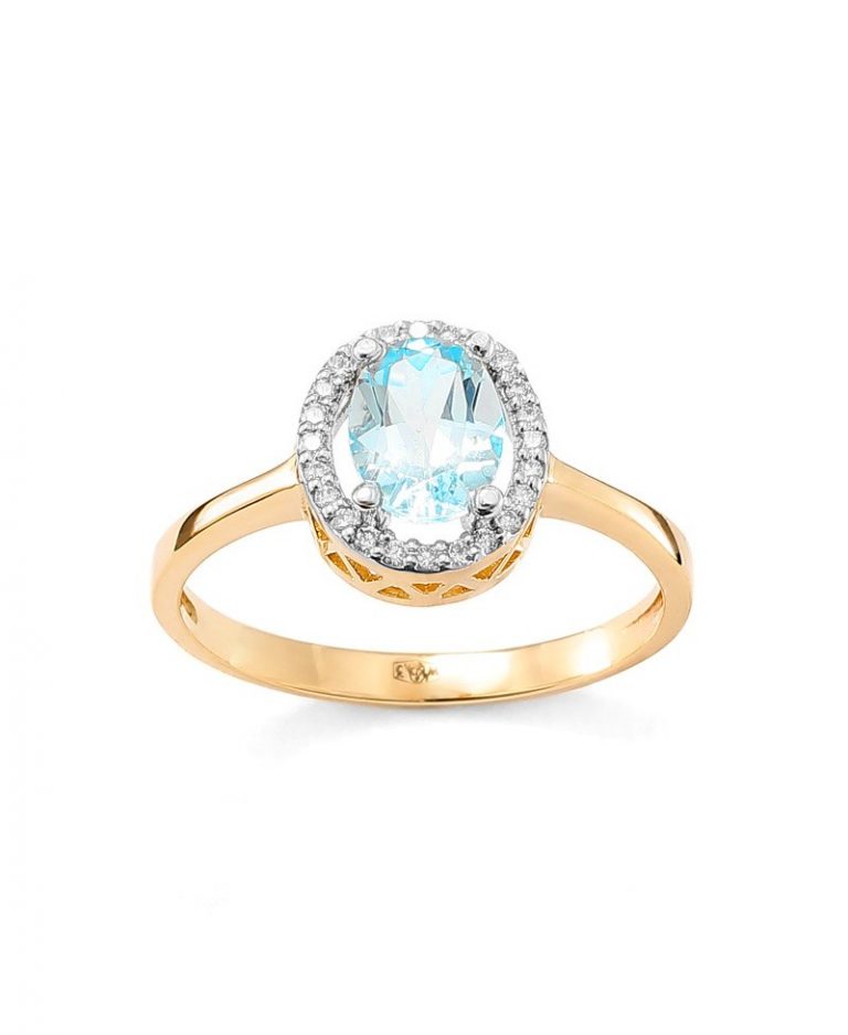 pierścionek zaręczynowy z niebieskim topazem